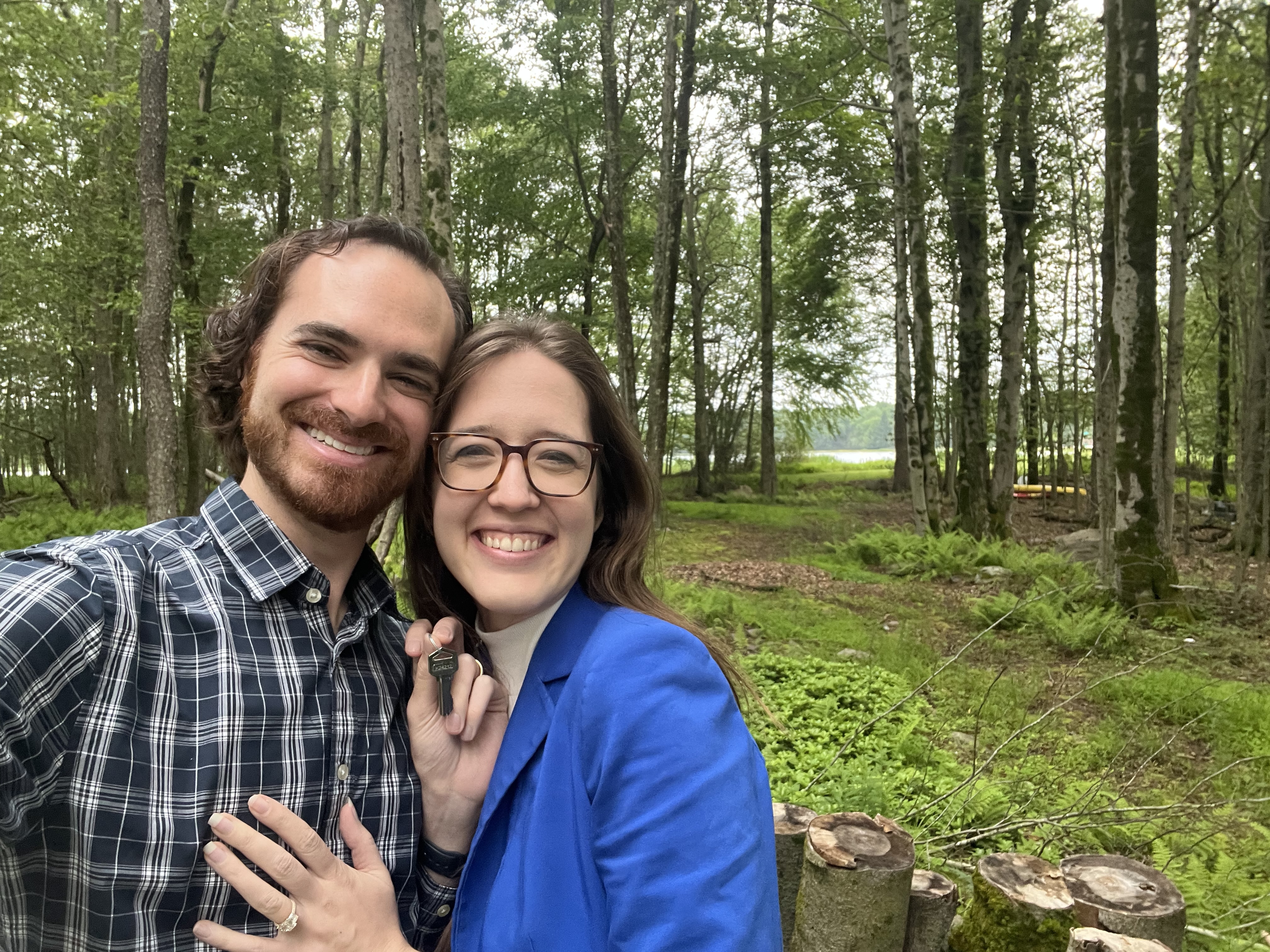 Couple in woods at Sachermere